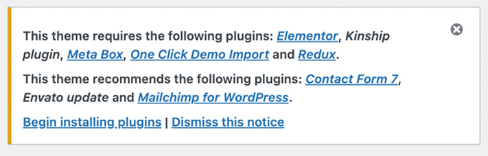 Required plugins